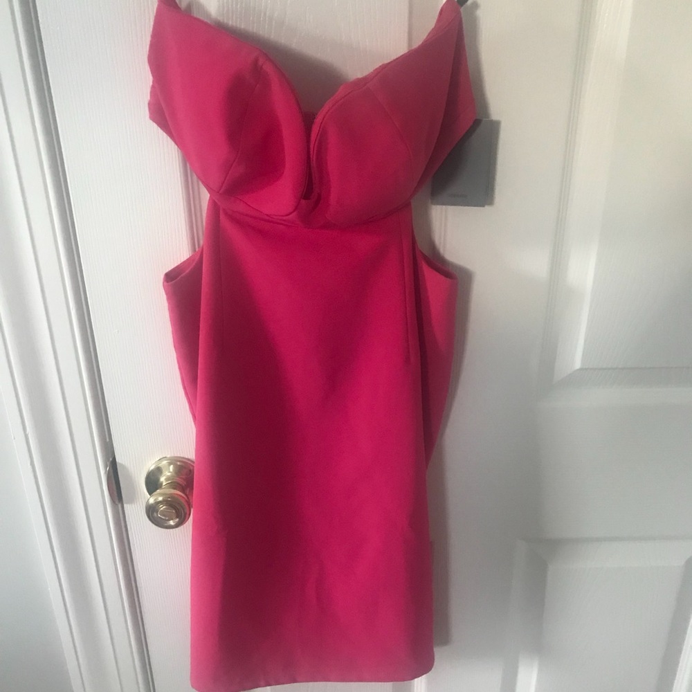 Strapless pink side cutout club dress